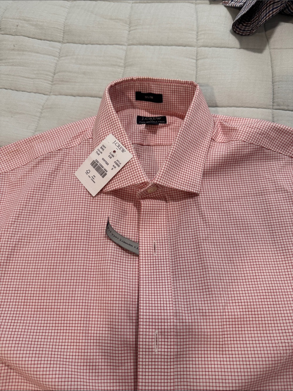 J. Crew Factory Slim Pink Micro-Check Dress Shirt